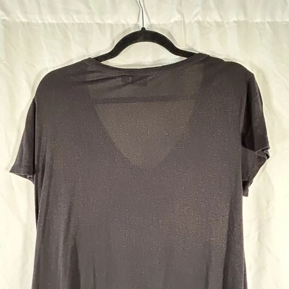 Rock & Republic Top Women's Large Black Vneck Short Sleeve Gold Speckle - Picture 9 of 10
